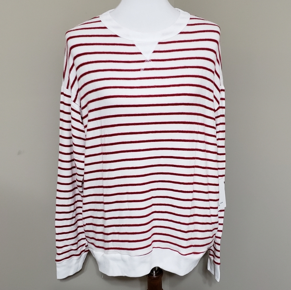 Red and white striped sweater